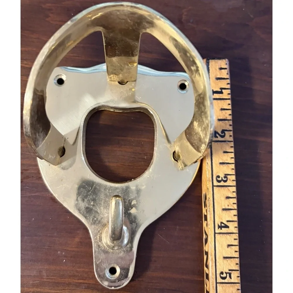 Vintage Solid Brass Horse Halter Holders Pair Tack Room Bridle Racks Barn Find